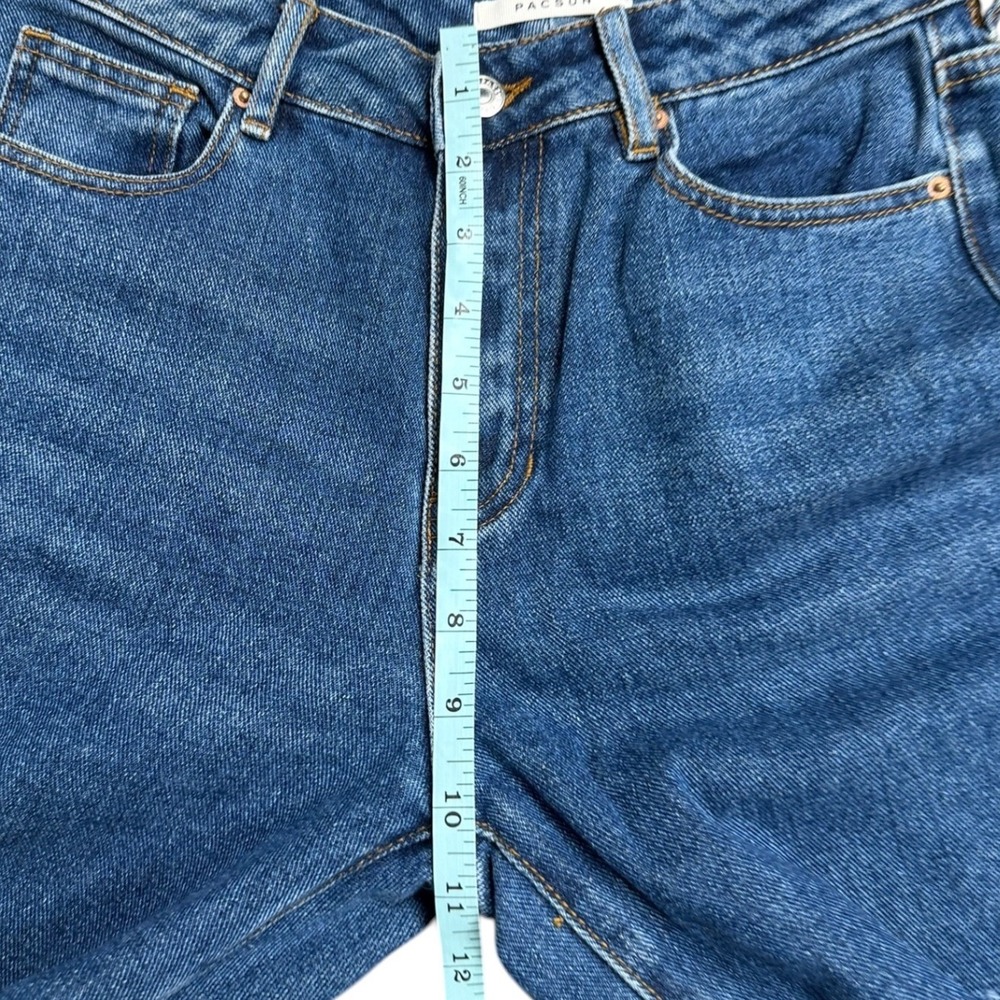 PacSun Mom Jeans Medium Wash Distressed High Rise Straight Leg Womens 25L - Picture 7 of 8